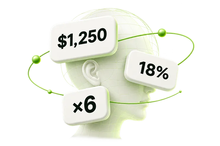 Numbers held in the head during a conversation